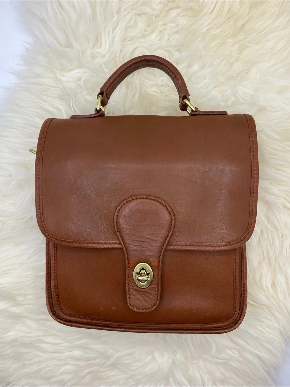 🍄 Vintage 90’s Hunt Club Brown Leather Top-Handle